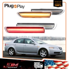 Clear Lens LED Front Rear Fender Side Marker Lights Lamps For 2004-2008 Acura TL