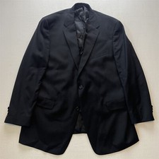 Hart Schaffner Marx 48L Black Gold Trumpeter Wool Blazer Suit Jacket Sport Coat
