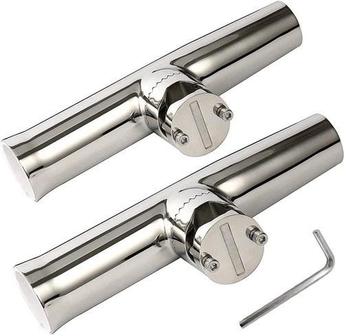 2Pack Marine 316 Stainless Steel Boat Fishing Rod Holder Clamp on 7/8"-1" Rails - Picture 9 of 14