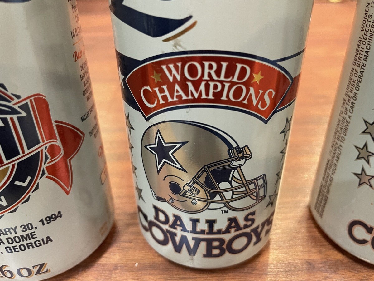 Dallas Cowboys Miller Lite vintage Super Bowl Beer Cans-1993