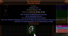 💥Path Of Exile 2💥Early Access💥Unique Helmet💥The Vile Knight Shielded Helm