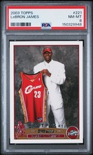 2003 TOPPS #221 LEBRON JAMES ROOKIE RC PSA 8