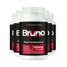5-Pack Bruno Pills for Men, Advanced Male Performance and Stamina - 300 Capsules