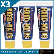 3 x HARD AS NAILS GRAB ADHESIVE GLUE 180ML EXTERIOR INTERIOR HIGH POWER STRENGTH