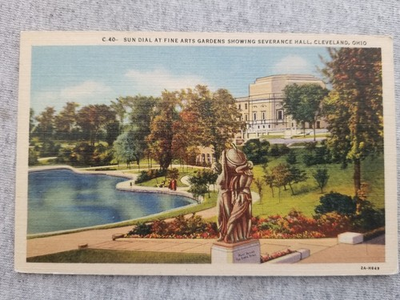 #ad Sun Dial in Fine Arts Garden Cleveland Ohio Severance Hall Vtg Postcard Unposted $5.49