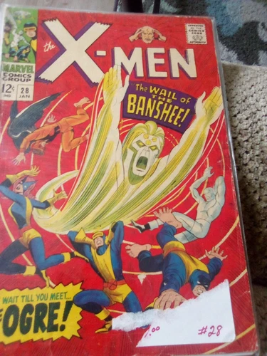 VTG Marvel The X-Men #28 Jan. 1967 Wail of The Banshee The Ogre Comic Book DS30