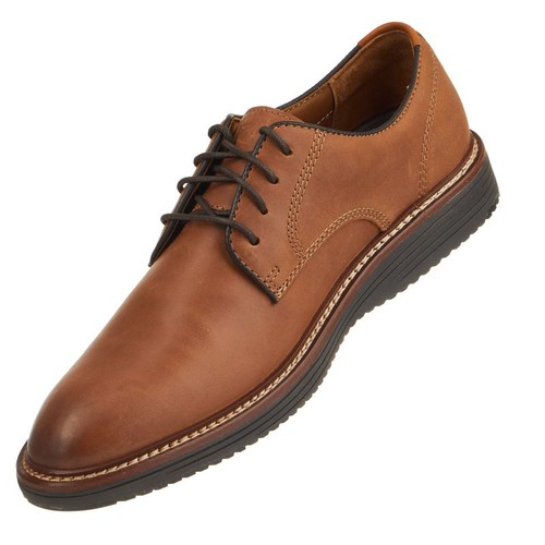 Johnston & Murphy Men's Upton Plain Toe Shoes 020-04338 Tan Oiled Full Grain