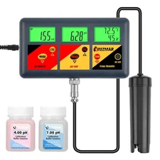 UIUZMAR pH EC Meter for Hydroponics 7 in 1 pH EC PPM CF ORP Temp Humidity Con...