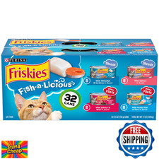 Purina Friskies 32pk Wet Cat Food 5.5oz Cans: Fish-A-Licious Prime Filets Variet