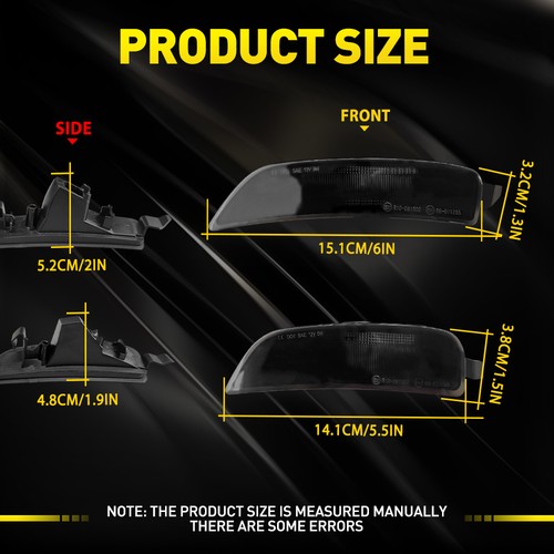 Front Rear Bumper Side Marker Light Smoked Lens For 2016-2022 Mazda Miata MX-5 - Picture 2 of 14