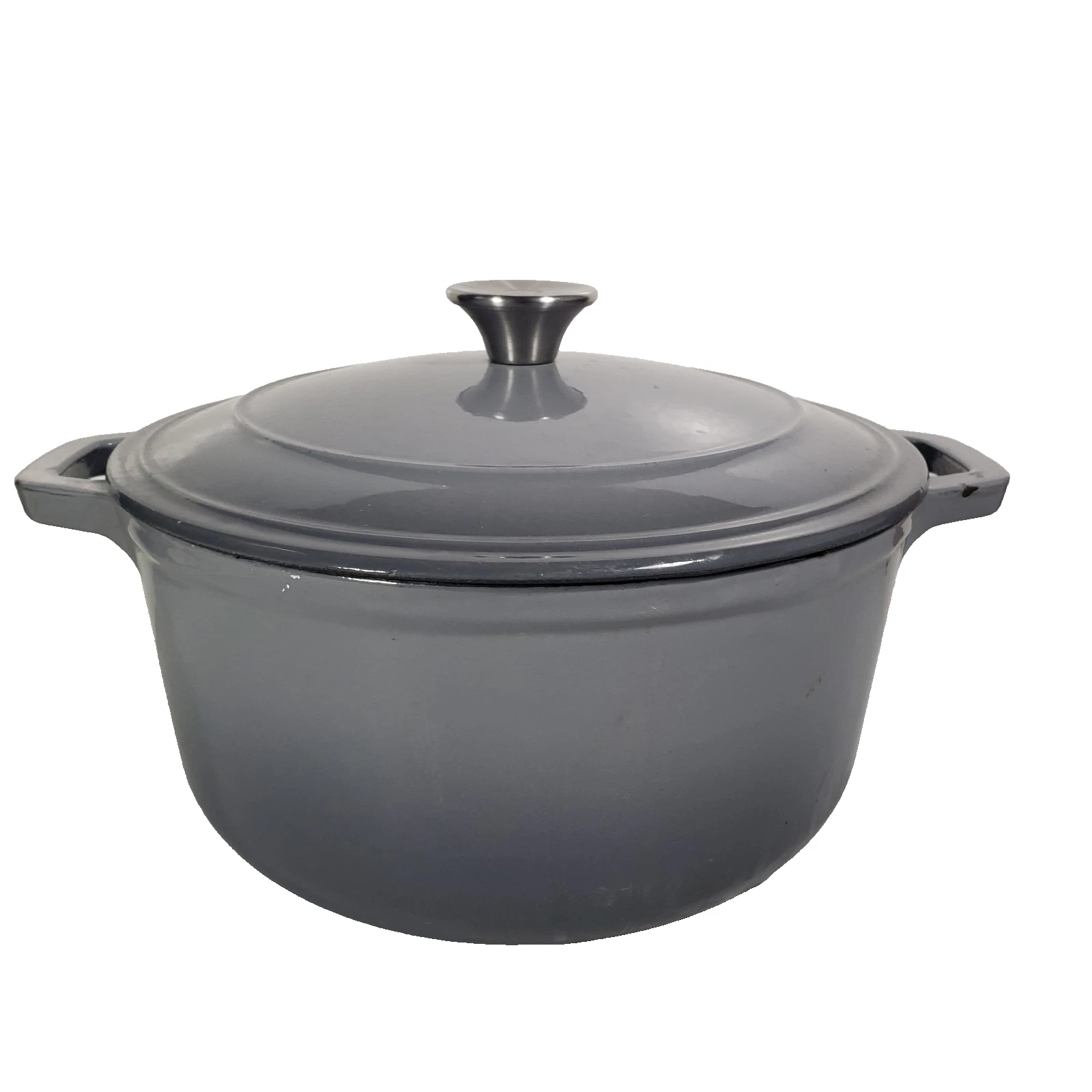 Crofton Enameled Cast Iron Dutch Oven Gray 6 Qt w Handles & Lid Induction Ready