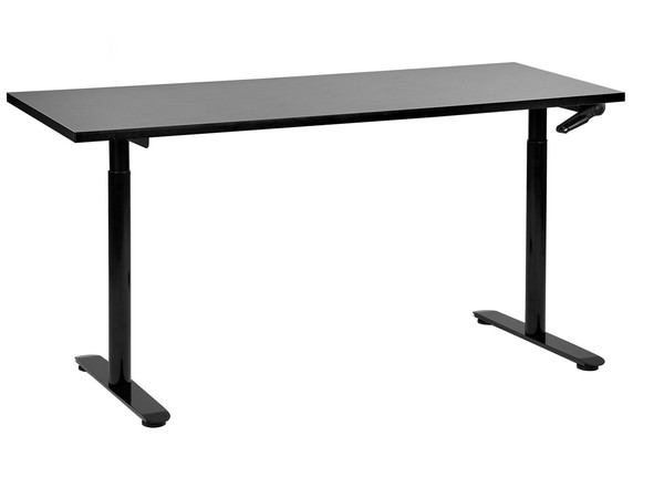 HöHenverstellbarer Schreibtisch Mit Kurbel Schwarz 160X72 Cm Destinas-image