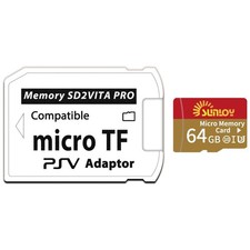 Adaptador de tarjeta de memoria SD2Vita 6.0 PS Vita con 64 GB Micro SD