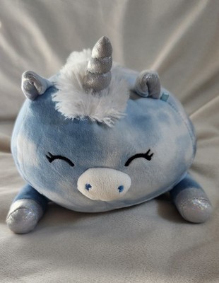 Squishmallow Laying Hug-Mees Devia the Blue Tie-Dyed Unicorn 5''