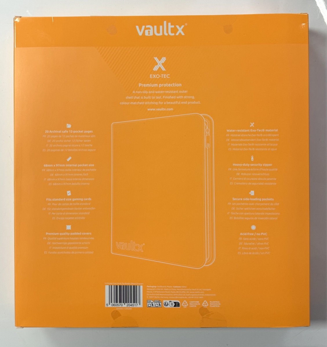 Vault X - 12 Pocket Sideloading Exo Tec Premium Zip Binder - Neon