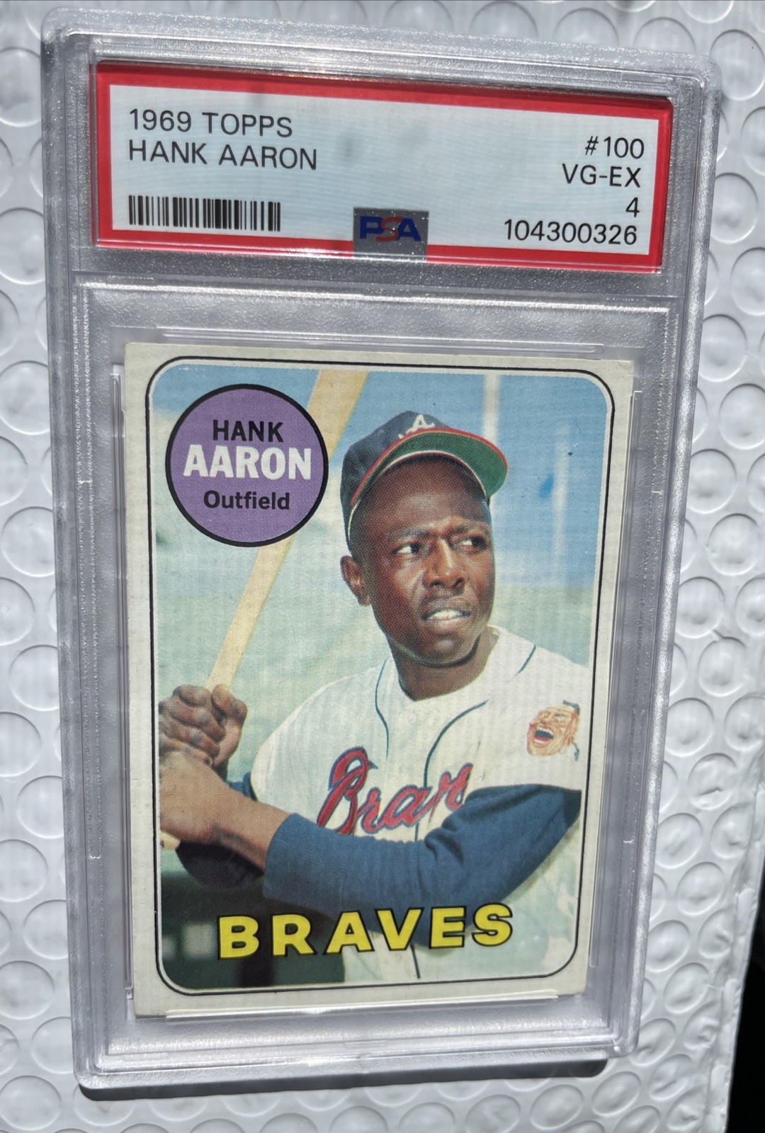 1969 Topps Baseball #100 Hank Aaron PSA 4 VG-Ex Looks Nicer