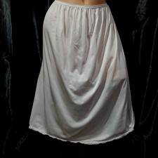USA Vintage VANITY FAIR Half Slip Skirt WHITE SATIN Nylon Lingerie WOMEN'S XL