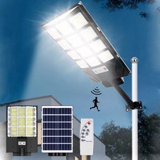 Commercial 9900000LM LED Solar Street Light Dusk-to-Dawn Road Lamp Motion Sensor