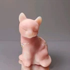 Fenton Glass Pink Burmese Satin Cat Hand Painted Floral Signed By D Henderson
