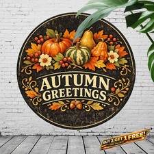 Welcome Black Typography Rustic Iron Metal Tin Sign Retro Home Entryway 8x12