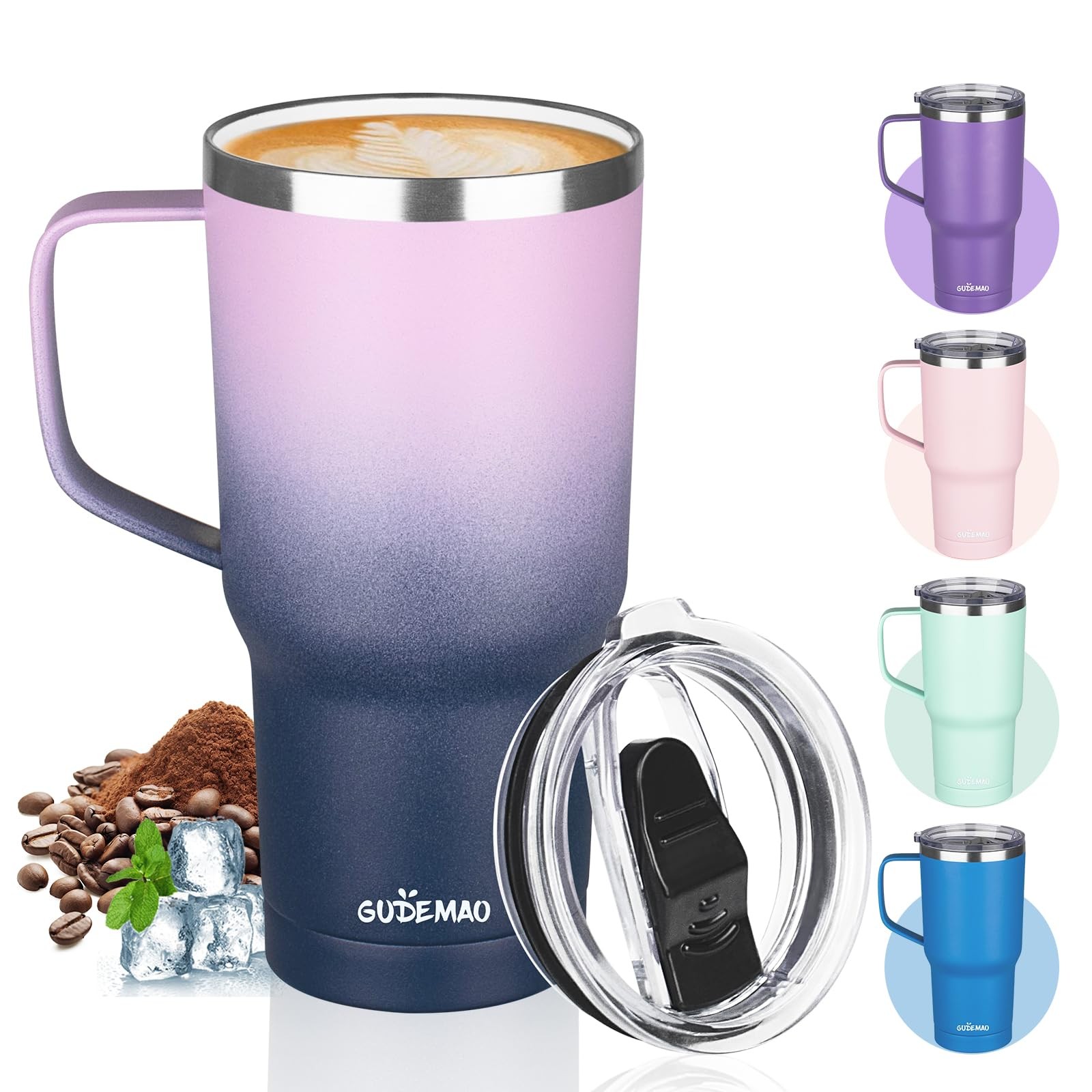 20 oz Stainless Steel Travel Mug with Ceramic Coating - Insulated Coffee Cup
