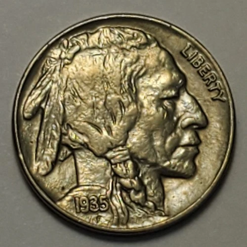 #5 nicer low mintage Business Uncirculated++ to MS?? 1935 P Buffalo Head Nickel