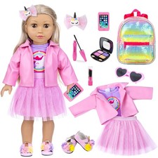 American 18 Inch Doll Makeup Accessories and Clothes Sunglasses Phone Eye Sha...