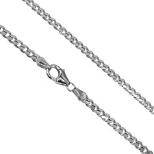 925 sterling silver curb chain 3.3mm in ver. Lengths Solid Made In Germany 105