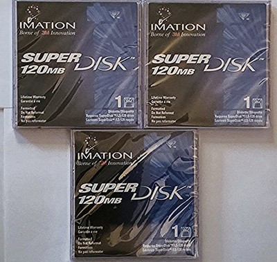 Imation SuperDisk 120MB LS-120 Mac iOS New Sealed Package Lot Of 3