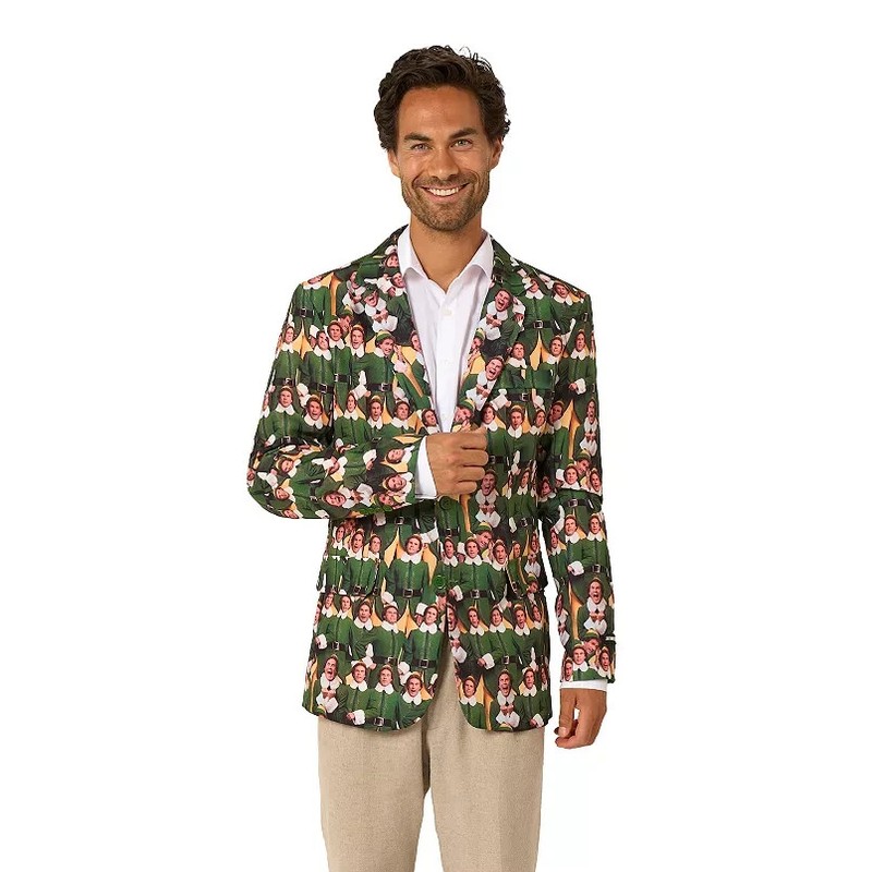 NWT sz S  Buddy The Elf Will Ferrell Mens 2024 Christmas Jacket "ugly" Blazer