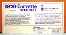 125 Palmer Scale Models 1970 Corvette Stingray Instructions Only