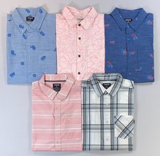 Men's Hurley OAO Stretch Print Short Sleeve Button Front Shirt NEW