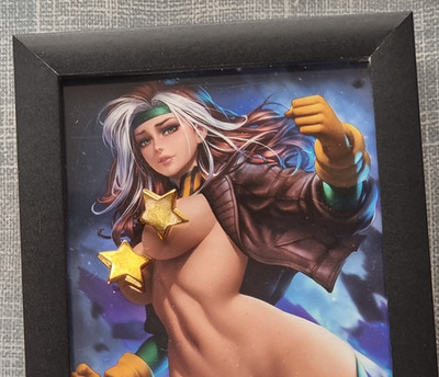 Waifu Kunst Akt gerahmter Druck Anime Manga Display Gamer sehr selten 4x6