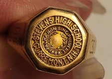 Vintage 1931 10K Solid Gold Stevens High School Claremont NH Class Ring Size 6.5