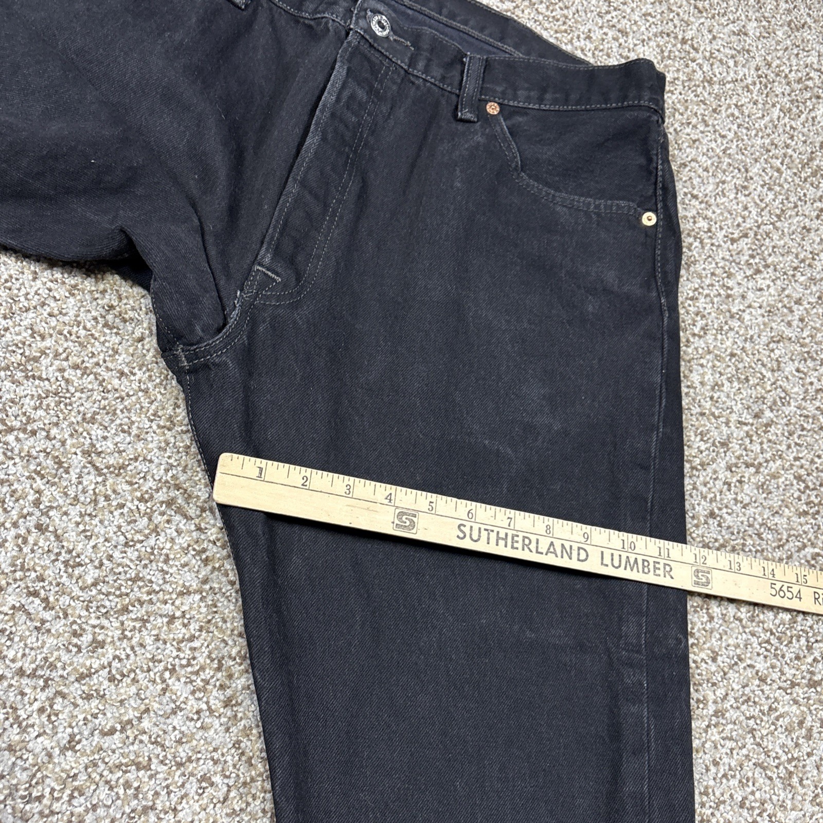 Levis 501 XX Jeans Mens 40x30 Black  Wash Denim Button Fly 37x29 - View 14