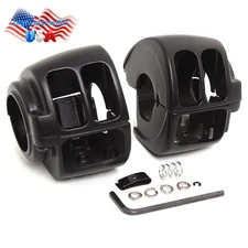 Black Handlebar Hand Control Switch Housing Cover Kits For Harley Dyna Softail