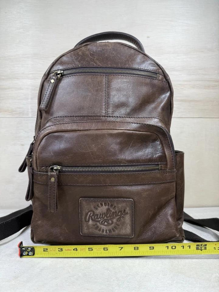 Rawlings Estonia Genuine Leather Backpack Dark Brown Rugged Distressed MSRP $429 - Image 4 of 4