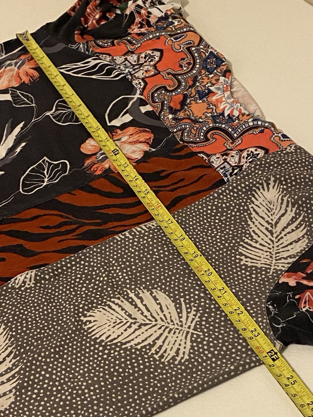 John Mark Mixed Pattern Blouse Size L Lightweight… - image 9