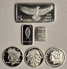 10 GRAM SILVER LOT -  5Gram MONARCH Silver Eagle Bar &  5-One Gram Round/Bar-NEW