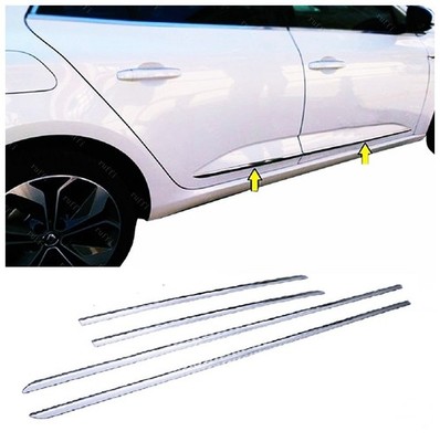Chrome Side Door Streamer 4 door S.STEEL For Renault MEGANE IV 2016 onwards 