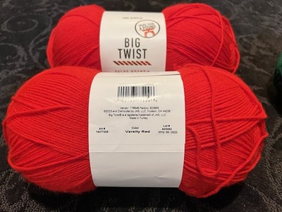 2 pack Big Twist Value Pound Yarn, Varsity Red 100% Acrylic Worsted Weight