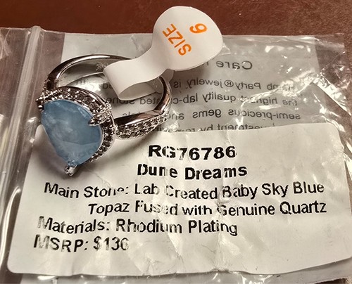 Lot/2 Bomb Party Ring RG76786 & Necklace NK75504 Baby Sky Blue Topaz Rhodium 6 - Picture 5 of 6