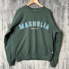 Magnolia Waco Texas Silos Arch Sweatshirt Size XL Green Made In USA Joanna