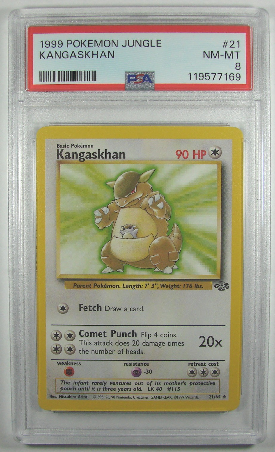 Pokémon 1999 Jungle KANGASKHAN #21/64 PSA 8 NM-MT Rare