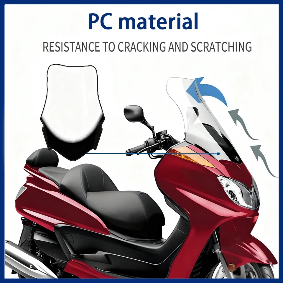 Apto para Yamaha Majesty YP400 2003-2015 64CM Parabrisas Parabrisas 2013 2014 Foto 4 de 4