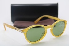 NEW PERSOL P 3237-S 204/4E MIELE YELLOW SILVER AUTHENTIC SUNGLASSES 49-20