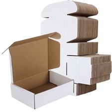 RLAVBL 7x5x2 Shipping Boxes Set of 50, White Small Corrugated Cardboard Box,