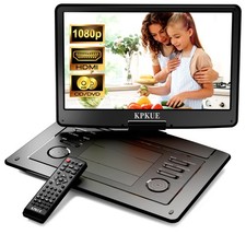 KPKUE 18 Portable DVD Player with 15.6-inch 1080P Swivel Large, Black