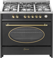 GURARI Cuisinière À Gaz GCH E 914 BL R, Rétro À Gaz Electrique 90 Cm/Nostalgie R
