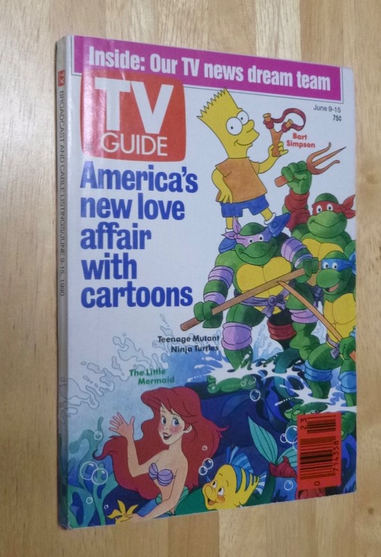 TV Guide June9-15 1990 America Loves Cartoon/Teenage Mutant TurtlesCharlotte, NC